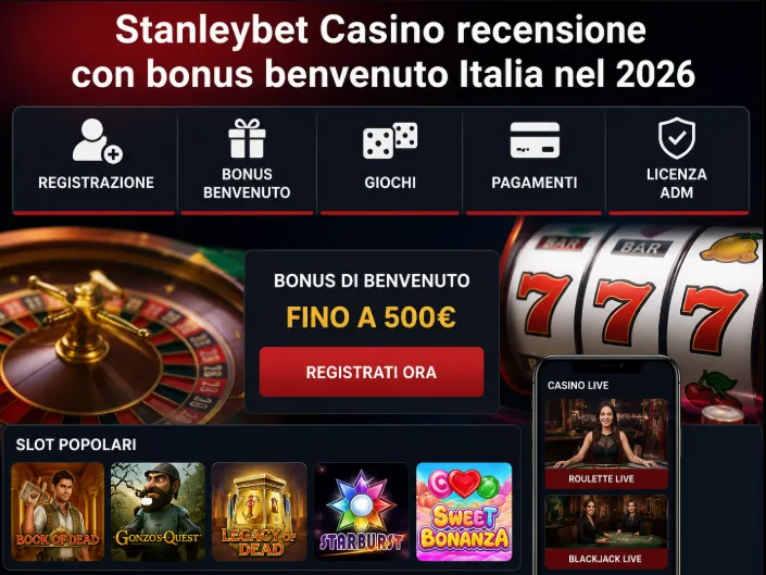 Stanleybet Casino recensione con bonus benvenuto Italia nel 2026