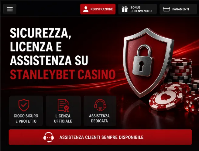 Sicurezza, licenza e assistenza su Stanleybet Casino